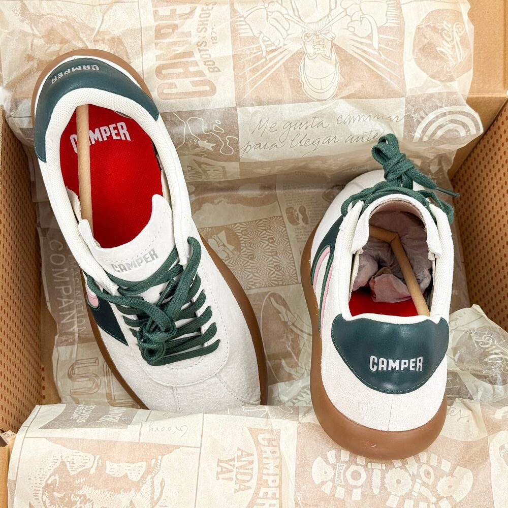 Camper Pelotas Soller K201608-018 White Green Pink Nubuck Sneakers Women's 9 - Picture 11 of 16